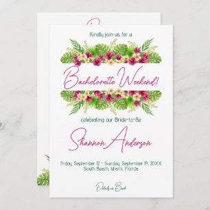 Invitation de la soirée de bachelorette tropicale