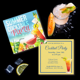 Invitation de la soirée de cocktail d'été