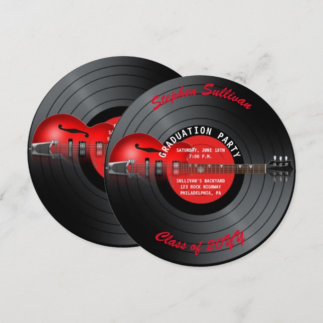 Invitation de la soirée de graduation de la guitar (Devant / Derrière)