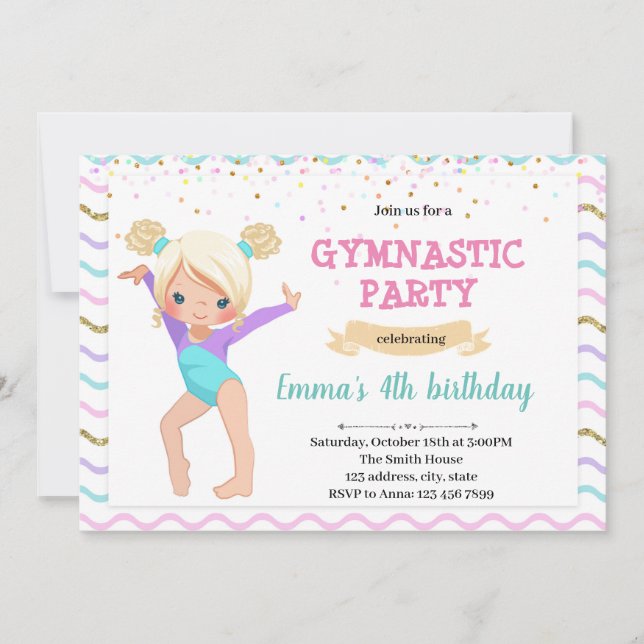 Invitation de la soirée gymnastique pour enfants (Devant)