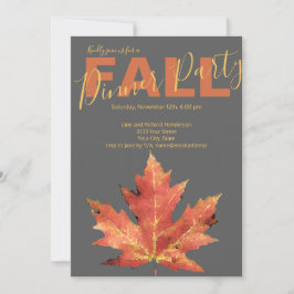 Invitation de la soirée moderne automne orange gri