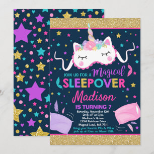Invitation de la Unicorn Sleepover Party