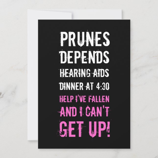 Invitation de la vieille dame du 50e anniversaire (Devant)