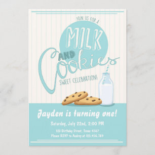 Invitation de lait et de biscuits Invitation de fê