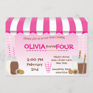 Invitation de lait et de fête d'anniversaire de