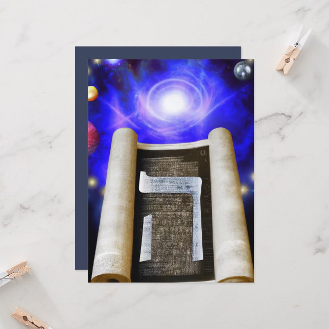 Invitation de l'alphabet hébreu (Devant/Arrière en situation)