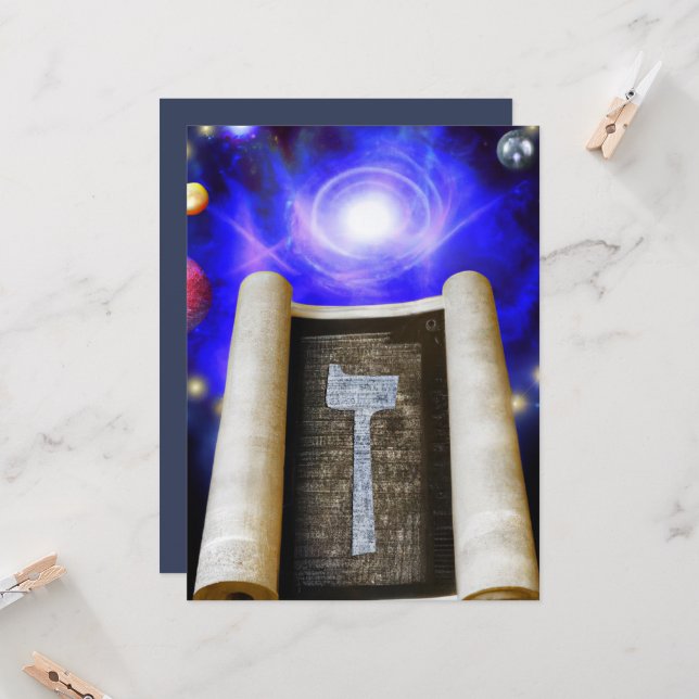 Invitation de l'alphabet hébreu (Devant/Arrière en situation)