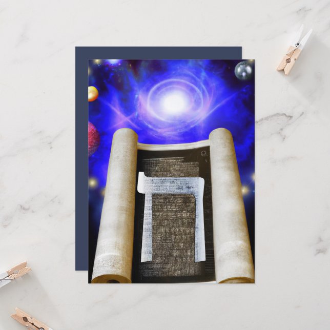 Invitation de l'alphabet hébreu (Devant/Arrière en situation)