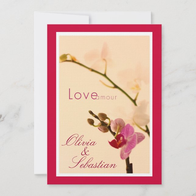 Invitation de l'Amour amoureux des orchidées (Devant)