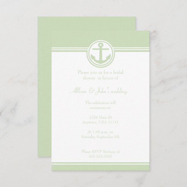 Invitation de l'Ancre Nautique Mint Green (Devant / Derrière)