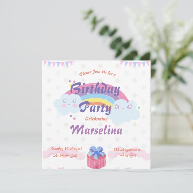 invitation de l'anniversaire de enfant (Debout devant)
