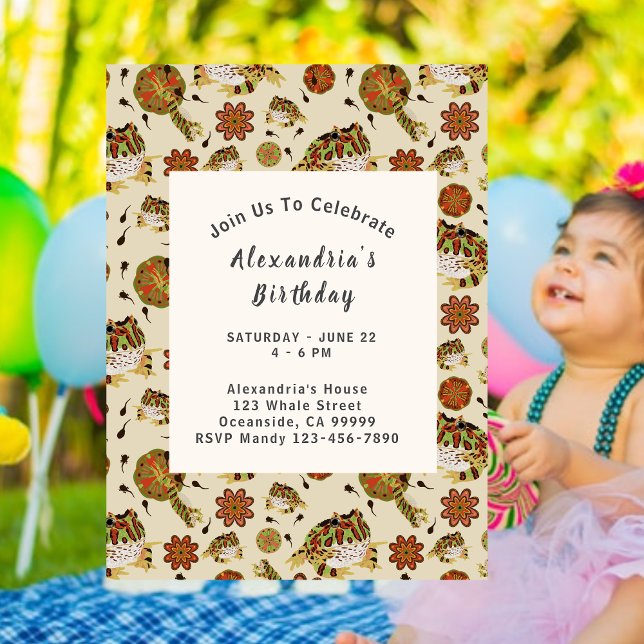 Invitation de l'Anniversaire de enfant de la greno (Leap Frog Party Invitation)
