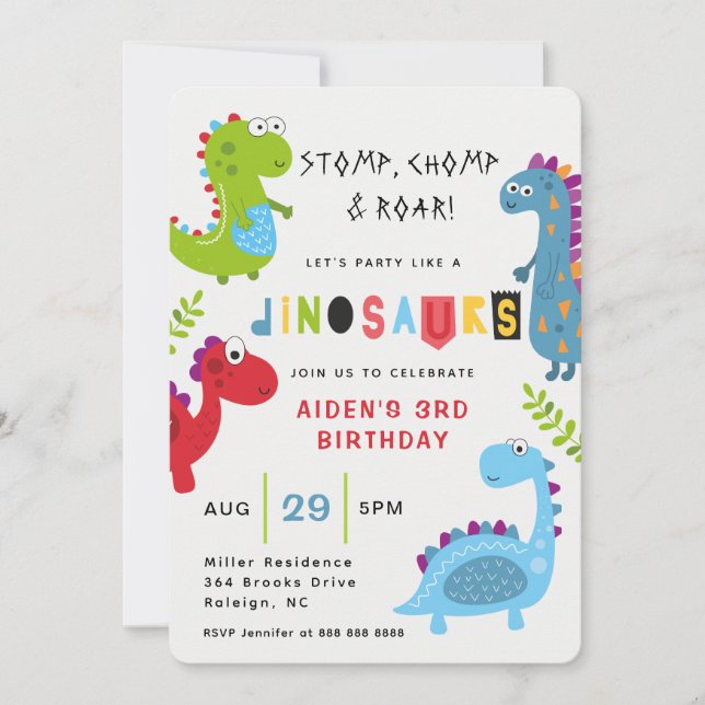 Invitation de l'Anniversaire de enfant de la voitu (Devant)