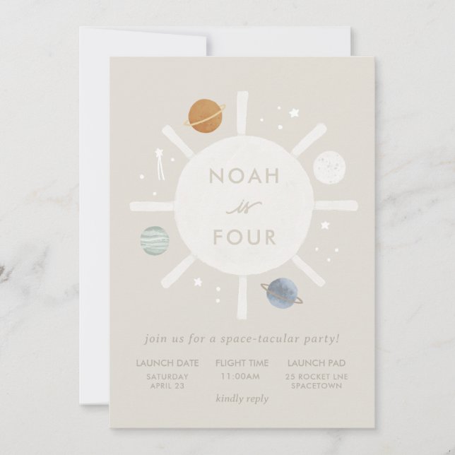 Invitation de l'Anniversaire de enfant Sun Space p (Devant)