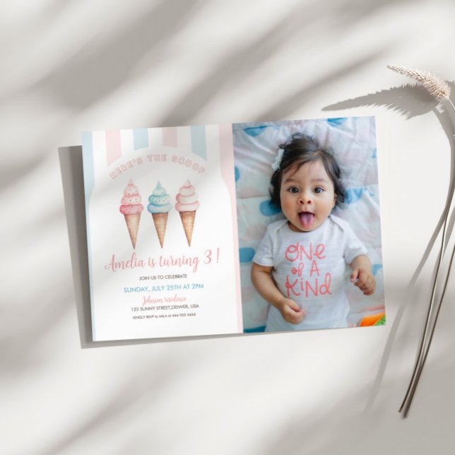Invitation de l'anniversaire de la crème glacée, v (Créateur téléchargé)