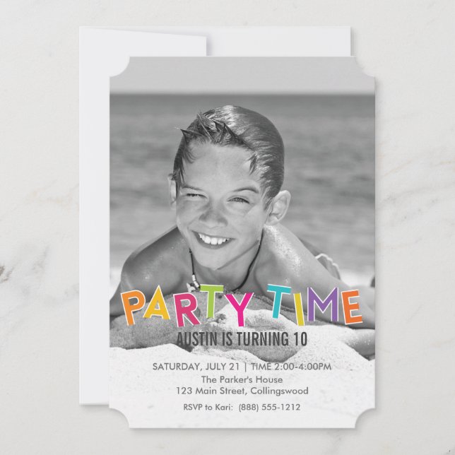 Invitation de l'anniversaire des enfants (photo) (Devant)