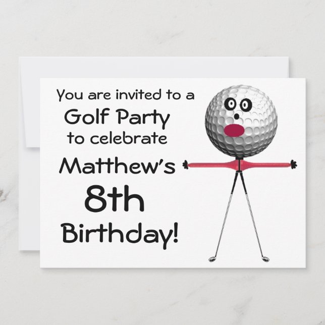 Invitation de l'Anniversaire Golf Party (Devant)
