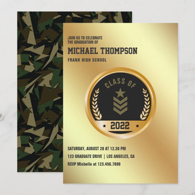 Invitation de l'Armée/Militaire à l'occasion de la (Devant / Derrière)