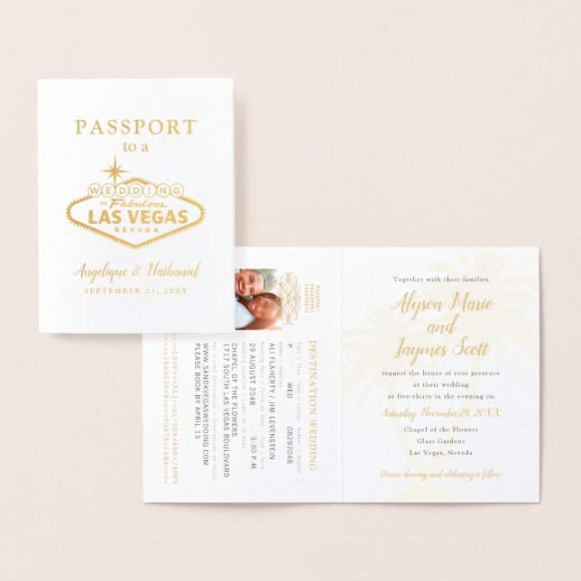 Invitation de Las Vegas Mariage Passport (Affichage)