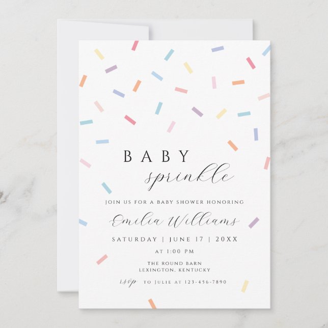 Invitation de l'aspersion de bébé | Baby shower d' (Devant)