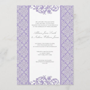 Invitation de Lavender Mariage damassé