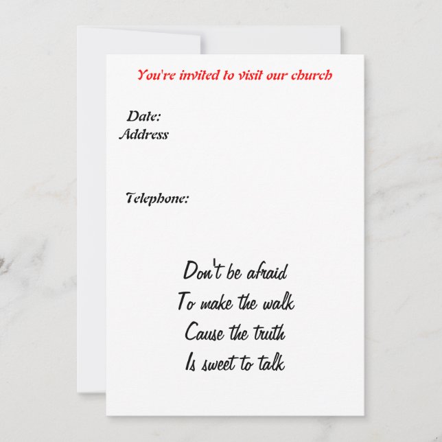 Invitation de l'Église (Devant)