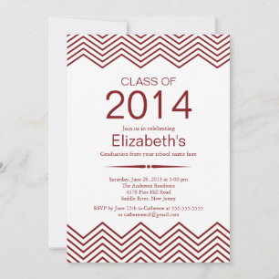 Invitation de l'élégante Maroon Chevron Graduation