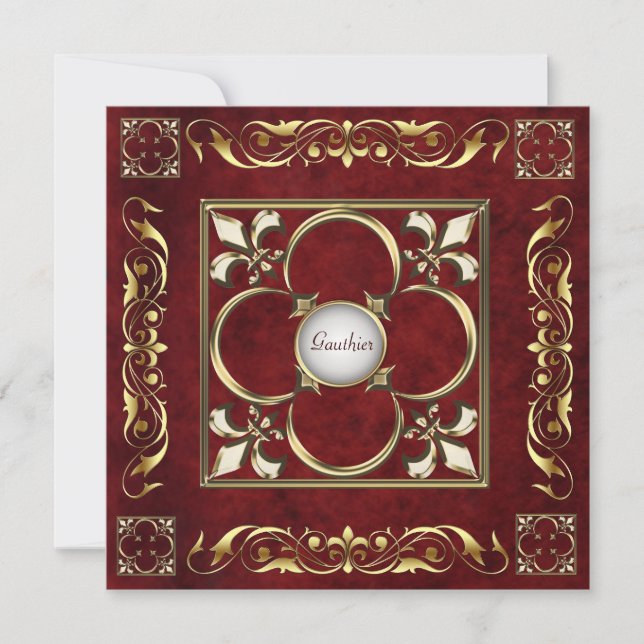 Invitation de l'empereur Fleur De Lis Rosewood Reg (Devant)