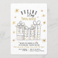 Invitation de lendemain de Noël de cadeaux d'or