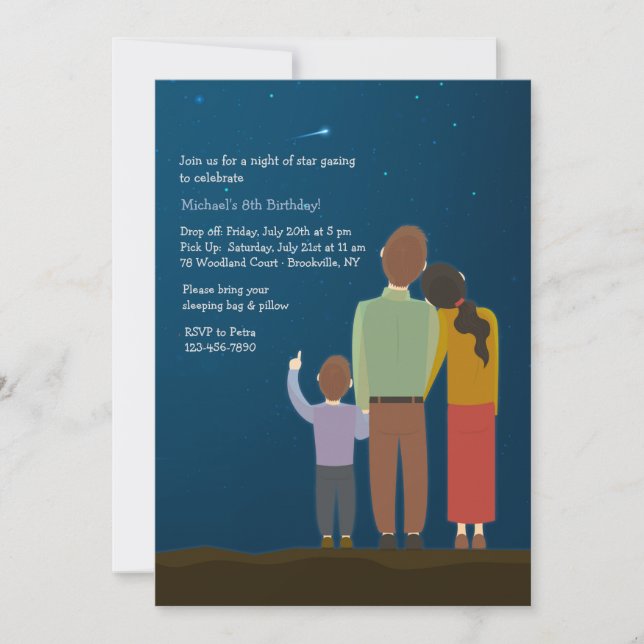 Invitation de l'étoile tombante (Devant)