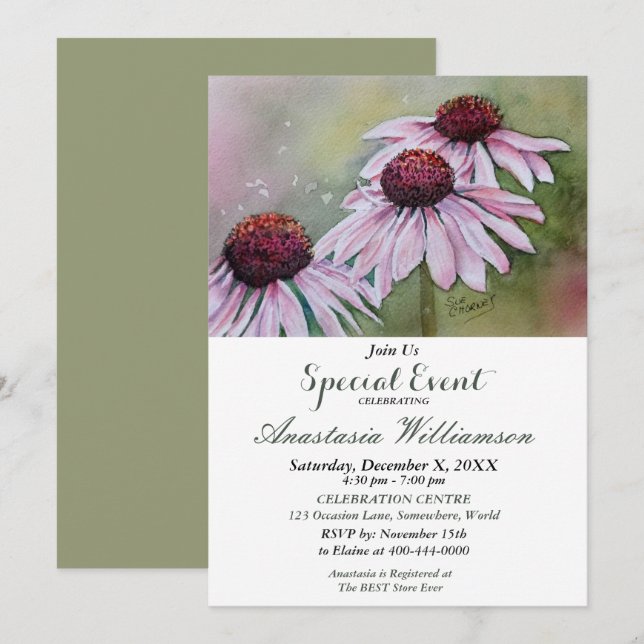 Invitation DE L'ÉVÉNEMENT DE FÊTE DE BIENVENUE (Devant / Derrière)