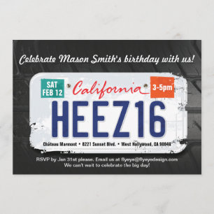 Invitation de licence de Californie pour le 16e an