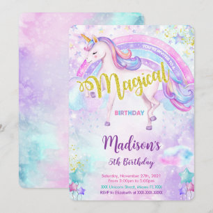 Invitation de Licorne Magique 