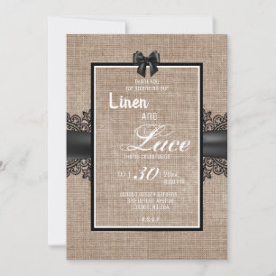 Invitation de lin et dentelle