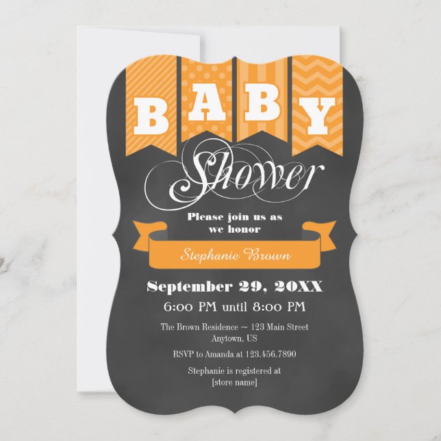Invitation de l'indicateur Baby shower du tableau  (Devant)