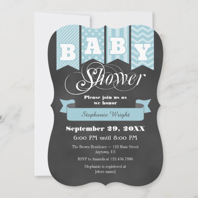 Invitation de l'indicateur Baby shower du tableau  (Devant)