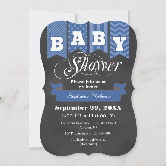 Invitation de l'indicateur Baby shower du tableau  (Devant)