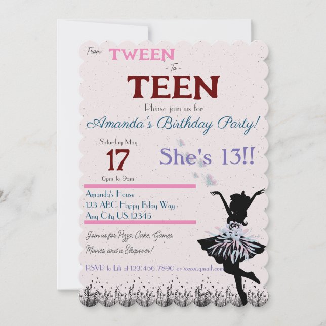 Invitation De l'interpolation à l'invitation Ado (Devant)