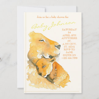 Invitation de lion d'aquarelle