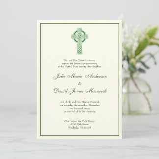 Invitation de l'ivoire vert de la Croix celtique c