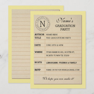 Invitation de livre Jaune de la Bibliothèque
