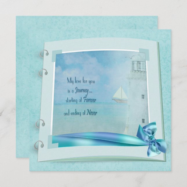 Invitation de livre Mariage phare (Devant / Derrière)