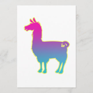 Invitation de Llama tropicale rose