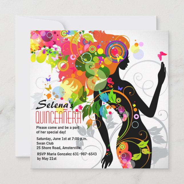 Invitation de Lolita Quinceanera (Devant)