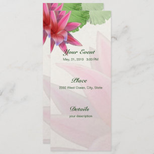 Invitation de Lotus rose 4 x 9,25