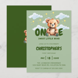 Invitation de l'ours pour le premier anniversaire