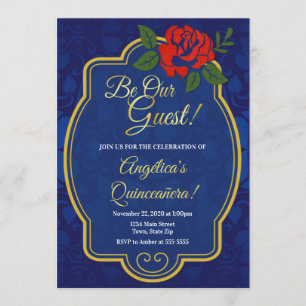 Invitation de l'Rose enchantée Fairytale Quinceañe