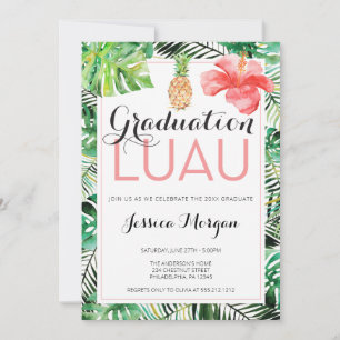 Invitation de luau de graduation tropicale à l'ana