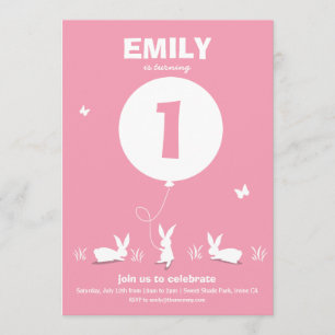 Invitation De Lucy : BUNNY BALLOON  Anniversaire de enfant ro