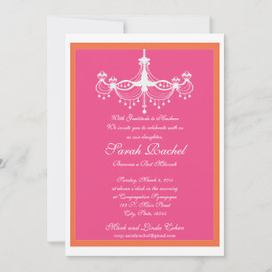 Invitation de lustre rose et orange